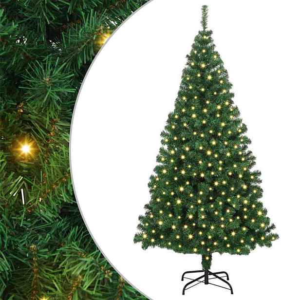 vidaXL Umělý vánoční stromeček Zelená 180 cm PVC, ocel a plast