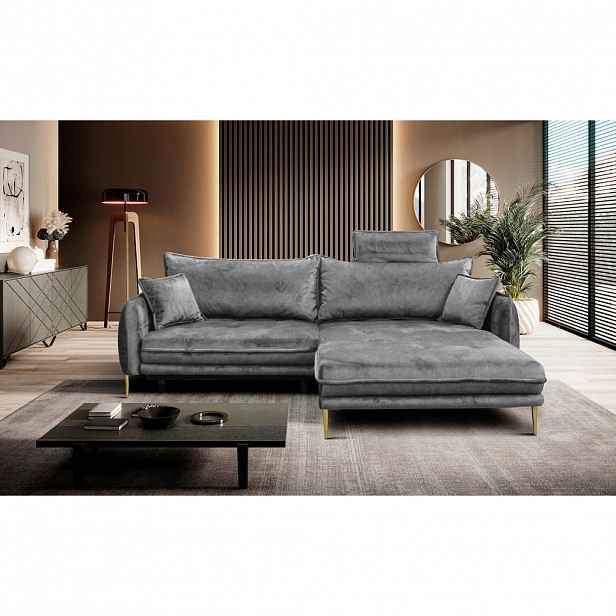 MID.YOU ROHOVÁ SEDAČKA, textil, šedá