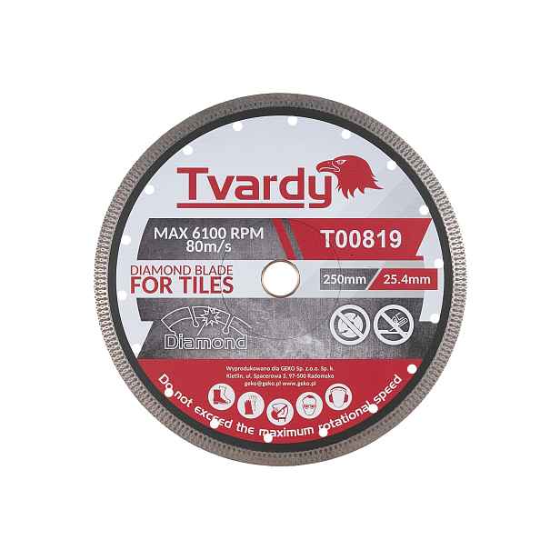 Diamantový Kotouč Pro Řezání Slinuté Dlažby Gres Křemen Mramor 250 mm T00819 Tvardy
