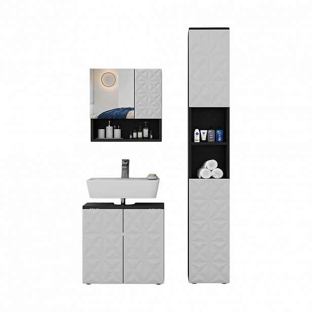 Vicco KOUPELNOVÝ NÁBYTEK Edge, Černá, 3dílná