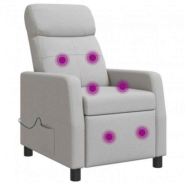 vidaXL Masážní polohovací křeslo Oblačno šedá Textil