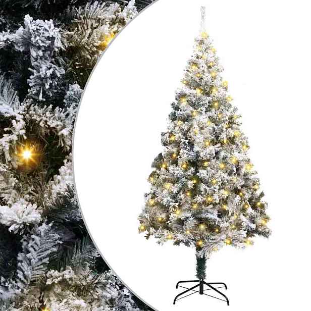 vidaXL Umělý vánoční stromeček Bílá 180 cm PVC, ocel a plast