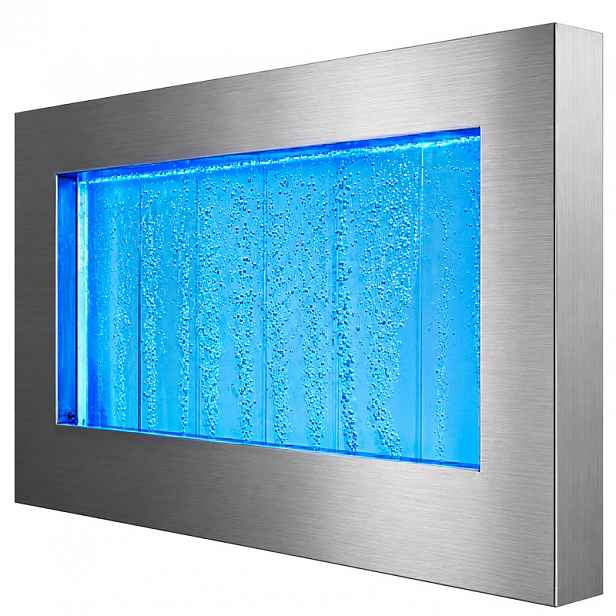 Nástěnná akvarijní stěna s bublinkami Fontána Led Rgb barvy 95x55x11,5cm