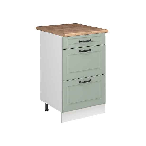 Vicco SPODNÍ SKŘÍŇKA KUCHYŇSKÉ LINKY R-Line, Mint venkovský dům/Bílá, 50 cm pracovná doska Dub Goldkraft