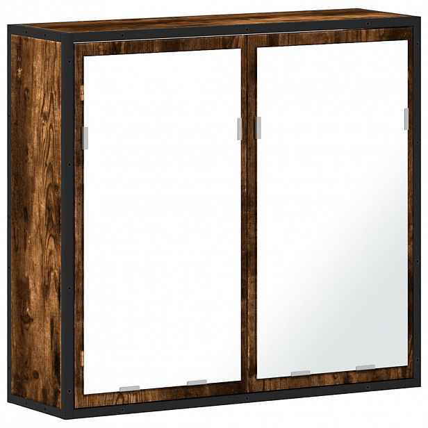 vidaXL Koupelnová skříňka se zrcadlem kouřový dub 65x20x60 cm kompozit
