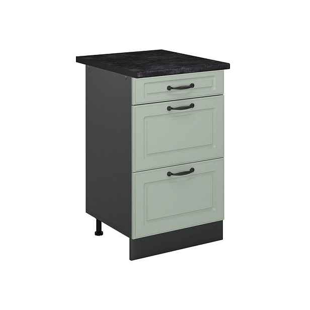 Vicco SPODNÍ SKŘÍŇKA KUCHYŇSKÉ LINKY R-Line, Mint venkovský dům/Antracit, 50 cm pracovná doska antracitová