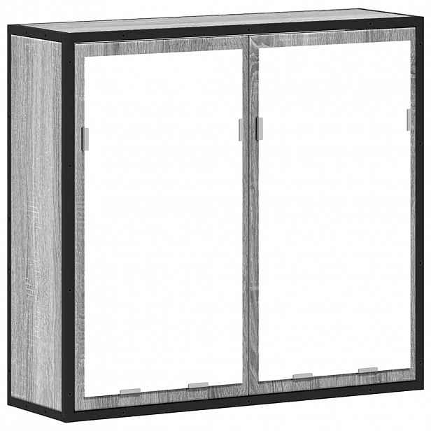 vidaXL Koupelnová skříňka se zrcadlem šedá sonoma 65x20x60 cm kompozit