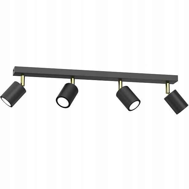 Stropní svítidlo tmavě šedá zlatá 4 reflektory do předsíně 60 cm Luminex