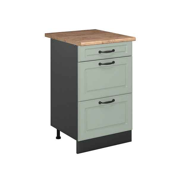 Vicco SPODNÍ SKŘÍŇKA KUCHYŇSKÉ LINKY R-Line, Mint venkovský dům/Antracit, 50 cm pracovná doska Dub Goldkraft