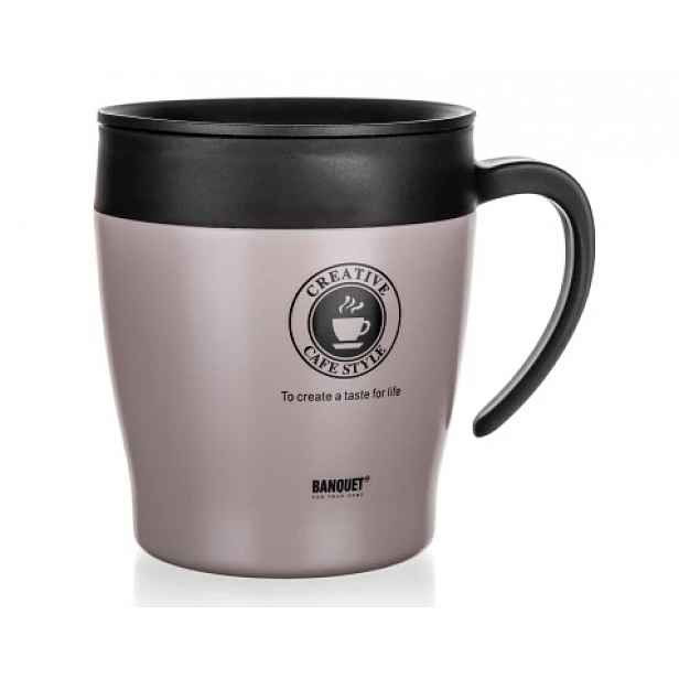 Cestovní termohrnek s uchem Tazza 330 ml, barva latte