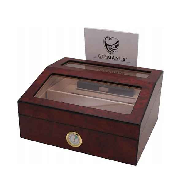 Germanus Krabička na doutníky Vlhkoměr Dřevo Humidor