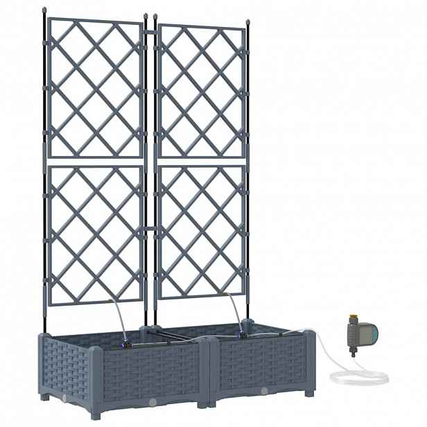 vidaXL Zahradní pěstebník 2 ks Světle šedá 80 x 40 x 126 cm PP