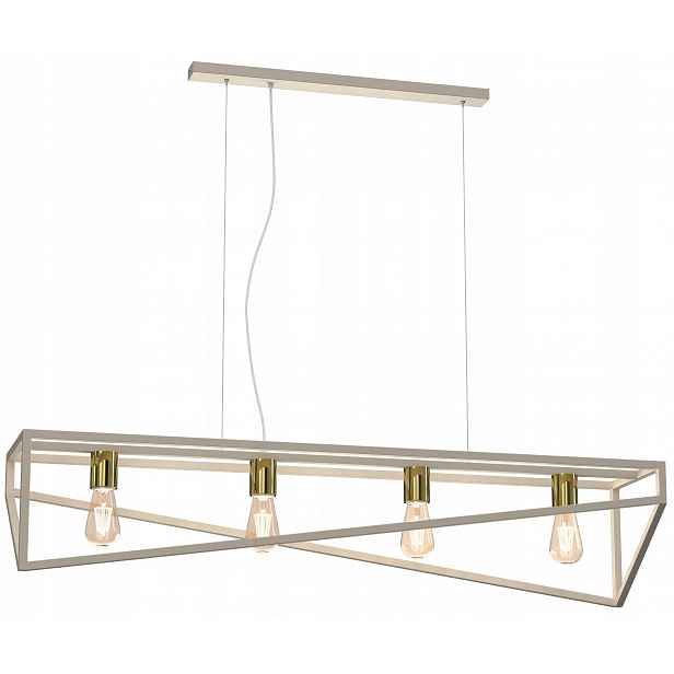 Závěsná stropní lampa Gote béžovo-zlatá 4xE27 moderní klec do obývacího pokoje
