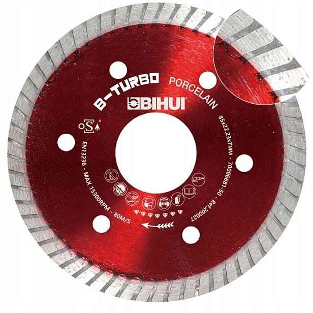 Bihui Diamantový Kotouč B-turbo Pro Tvrdé Gresové Dlaždice 85 MM