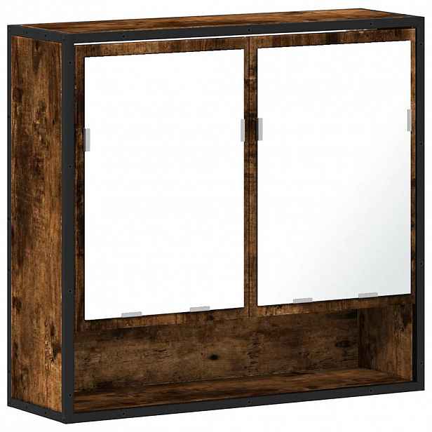 vidaXL Koupelnová skříňka se zrcadlem kouřový dub 65x20x60 cm kompozit