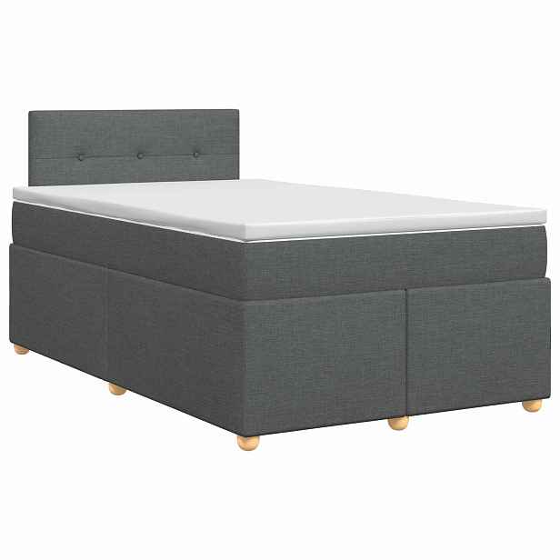 vidaXL Postel boxspring s matrací Tmavě šedá 120 x 190 cm Textil