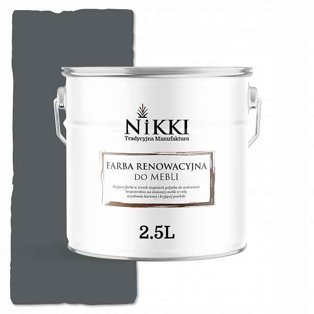 Barva pro renovaci dřevěného nábytku Dekorativní odolná 2,5L Matná šedá bazaltová