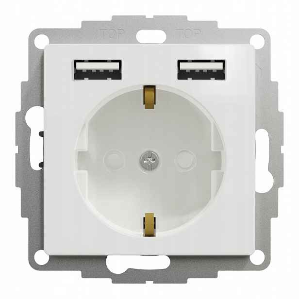 Elektrická Zásuvka s porty 2xUSB Schneider SDD111052 bílá