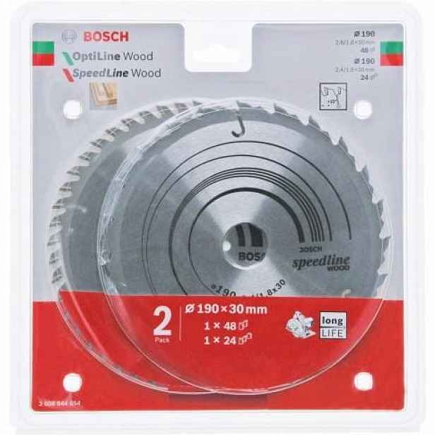 Kotoučové pily Bosch 2608644654 190x30 mm 2 kusy