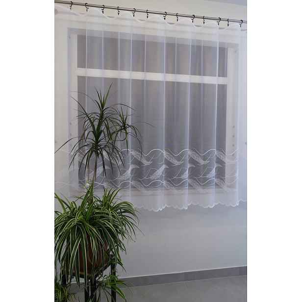 Mg Záclona žakár Pírka 35808 Bílá 300x250 cm hotová obšitá M