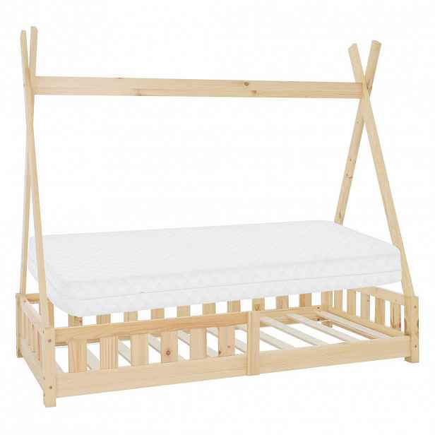 ML-DESIGN DĚTSKÁ POSTEL Tipi s matrací 80x160 cm přírodní