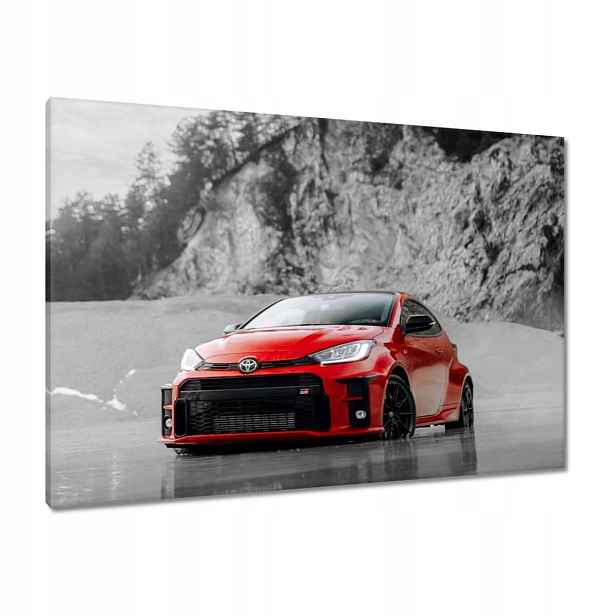 Obrazy 100x70 Červená Toyota Bw