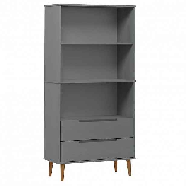 vidaXL Knihovna MOLDE šedá 85 x 35 x 170,5 cm masivní borové dřevo