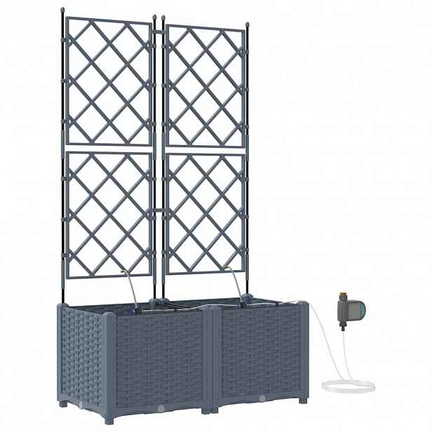 vidaXL Zahradní pěstebník 2 ks Světle šedá 80 x 40 x 142 cm PP