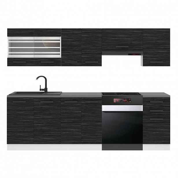 B BELINI GROUP KUCHYŇSKÁ LINKA Lily 240 cm, s pracovními deskami, Královský eben