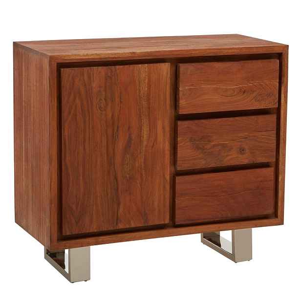 Komoda z masivu akácie v tmavě přírodní barvě 92x82x40 cm Simla – Premier Housewares