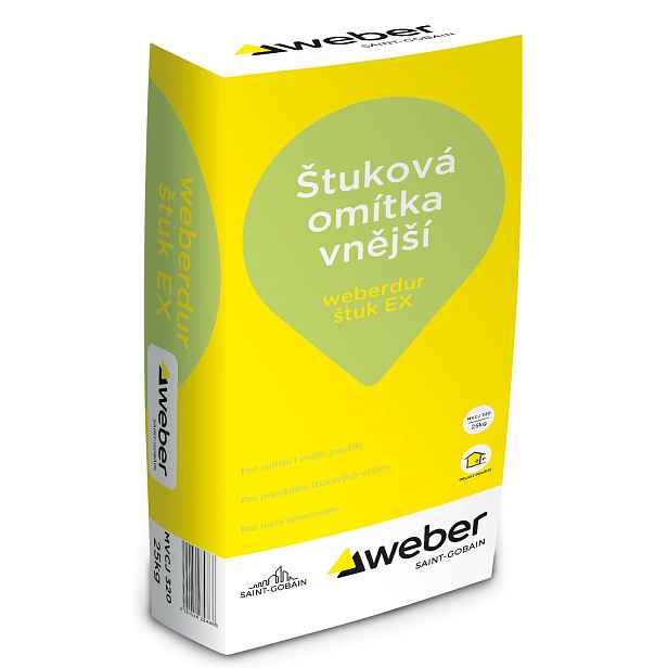 Omítka štuková weberdur štuk EX 25 kg