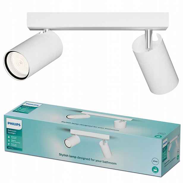 Stropní Svítidlo do koupelny IP44 2x GU10 Led reflektor Spot Idris Philips