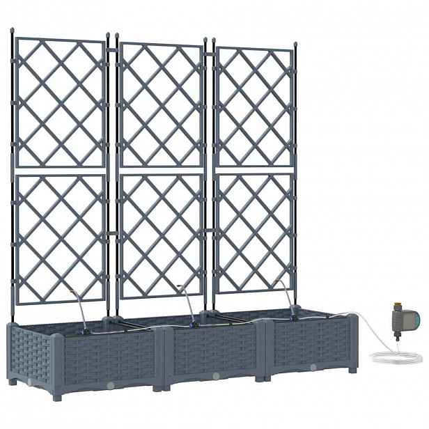 vidaXL Zahradní pěstebník 3 ks Světle šedá 120 x 40 x 126 cm PP
