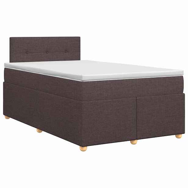 vidaXL Postel boxspring s matrací Tmavě hnědá 120 x 190 cm Textil