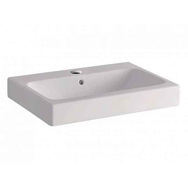 Geberit iCon - Umyvadlo 60x49 cm, otvor pro baterii, s přepadem, s KeraTect, bílá 124560600