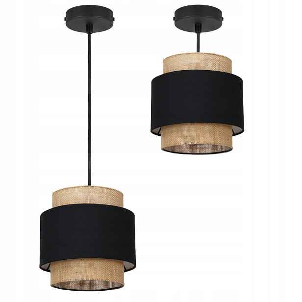Skandinávská Boho Závěsná Lampa Jutová Dvojitá