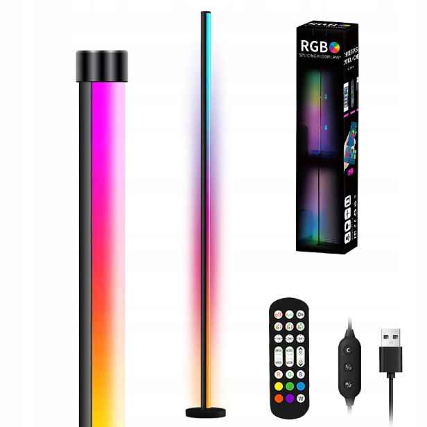 Stmívatelná Stojací Lampa Černá Na Čtení Dálkový Ovladač 120CM 10W