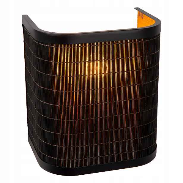 Nástěnná lampa ratanová černá boho do ložnice obývacího pokoje nahoru a dolů Lucide