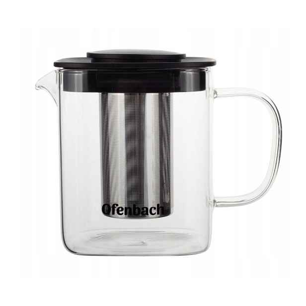 konvice 1,00l OFENBACH, NR sítko, sklo/plast