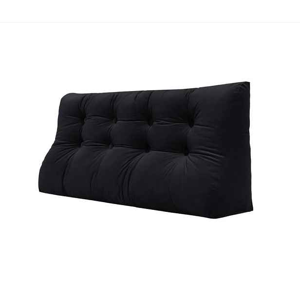 Vercart ZÁDOVÝ POLŠTÁŘ Kontura těla vzhled sametu Černý 140 cm