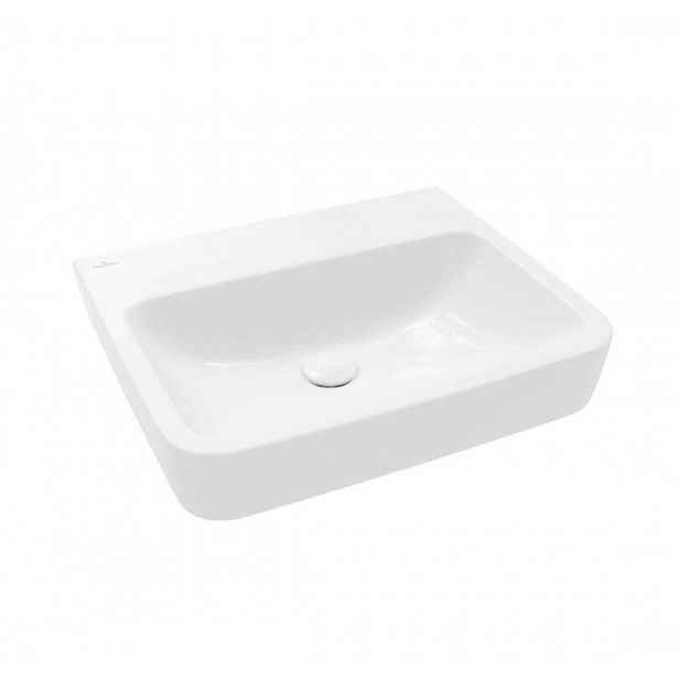 Villeroy & Boch O.novo - Umyvadlo na desku, 55x46 cm, bez přepadu, bez otvoru pro baterii, CeramicPlus, alpská bílá 4A41MFR1