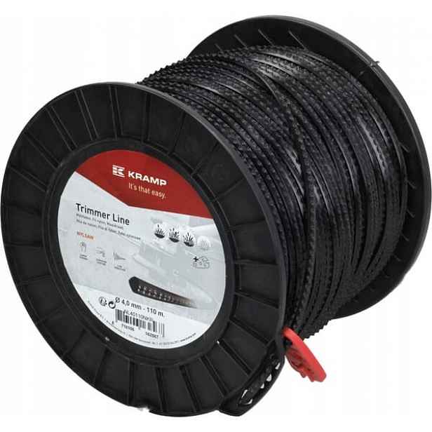 Žací struna Ø 4 mm 110 m čtvercová Nylsaw černá Kramp NL40110NKR