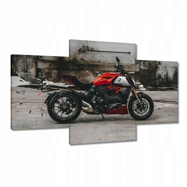 Hodiny 100x60 Červené Ducati Motocykl
