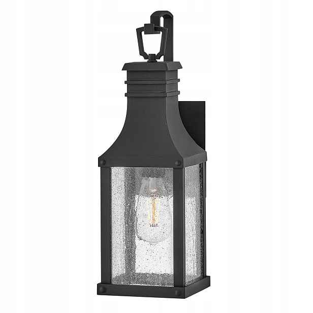 Venkovní nástěnné svítidlo černá lampa anglická skleněná IP44 Hinkley