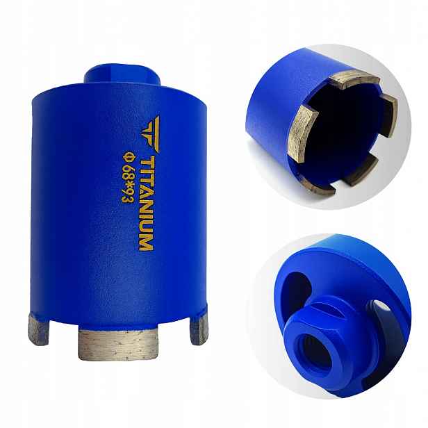 Diamantová korunka korunkový vrták na betonu cihly plechovky 68 mm M16 Titanium Kdz