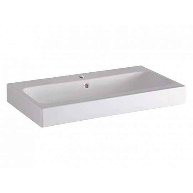 Geberit iCon - Umyvadlo 75x49 cm, otvor pro baterii, s přepadem, s KeraTect, bílá 124575600