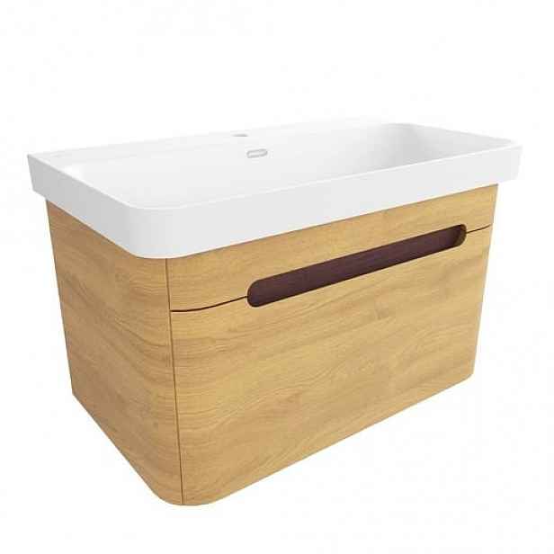 Koupelnová skříňka s umyvadlem SAT Fusion 77,5x43x45 cm dub medový mat SATFUSION80DMMW