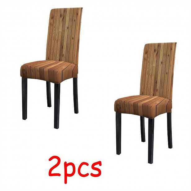 TEMU 2/4/6 ks Retro Minimalistické Pružné Potahy na Židle, Klasické Dřevěné Vzory, Odnímatelné Chrániče Sedáků, Vhodné do Obýváku, Hotelu, Kuchyně a