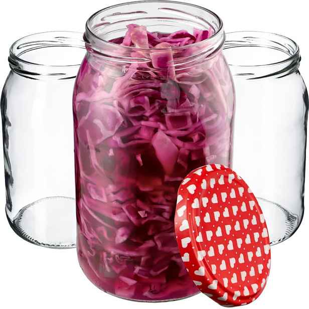 TEMU KADAX Sklenice na konzervování 900ml 8ks 82mm + Víčka "Srdíčka