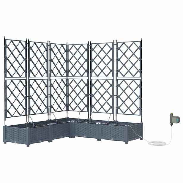 vidaXL Zahradní pěstebník 5 ks Světle šedá 120 x 120 x 126 cm PP